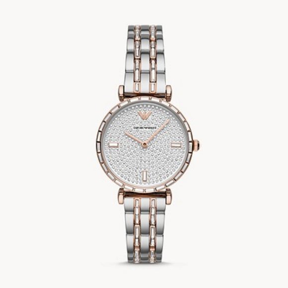 Emporio Armani Two-Hand Two-Tone Stainless Steel